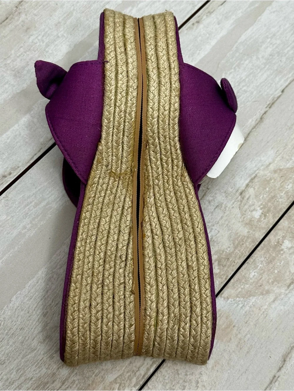 Aj Valenci Purple Knot Espadrille Wedge Slide Resort Vacation Vibrant Summer 9.5